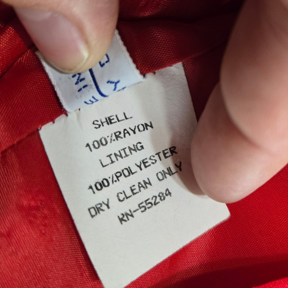 1980s Vintage David Brooks Red White Polka Dot Retro Career Skirt Suit Size 2 - Picture 10 of 16